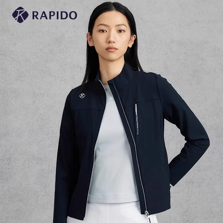 RAPIDO2025秋季高弹款女子立领时尚休闲拉链开衫外套CP4276G25