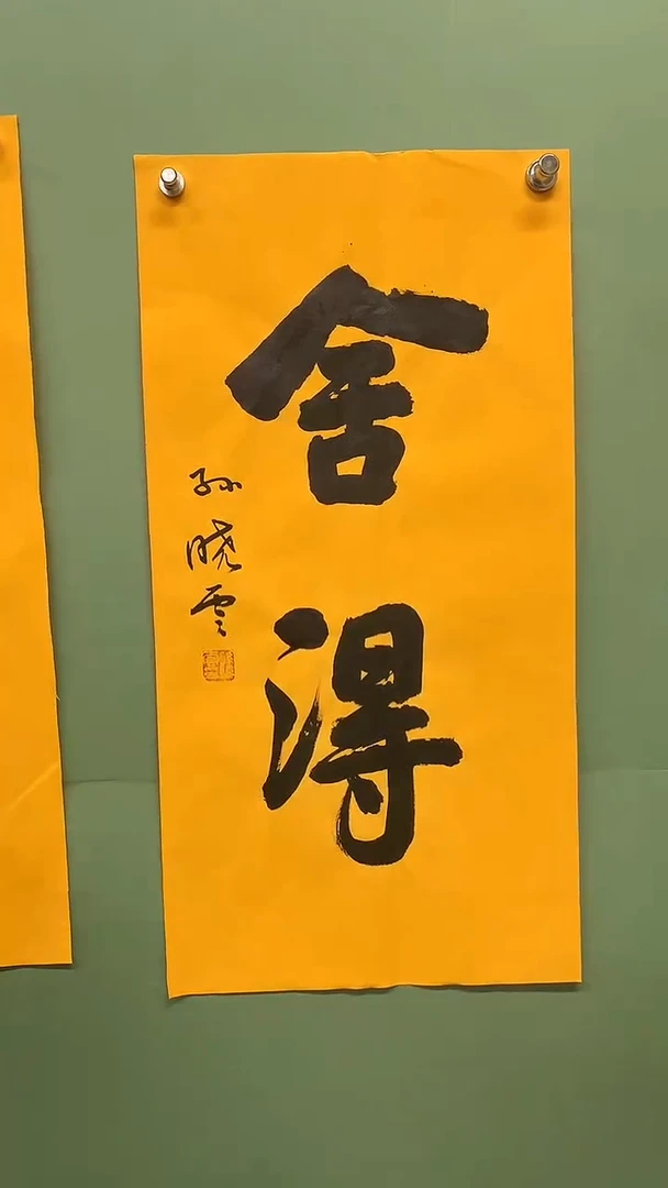 竖款精品书法，舍得