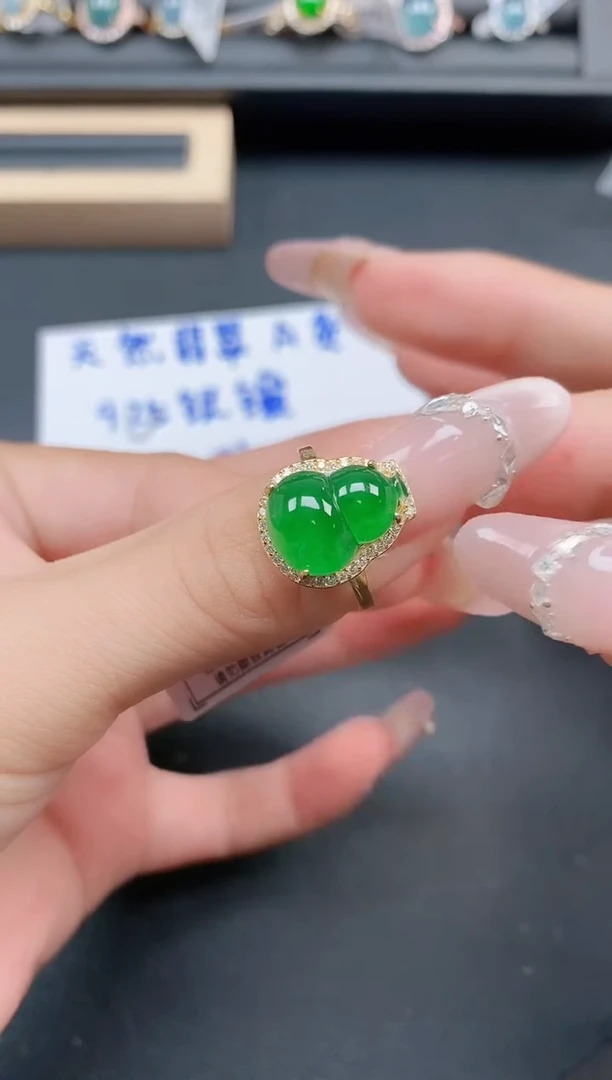 银S925镶嵌戒指翡翠11
