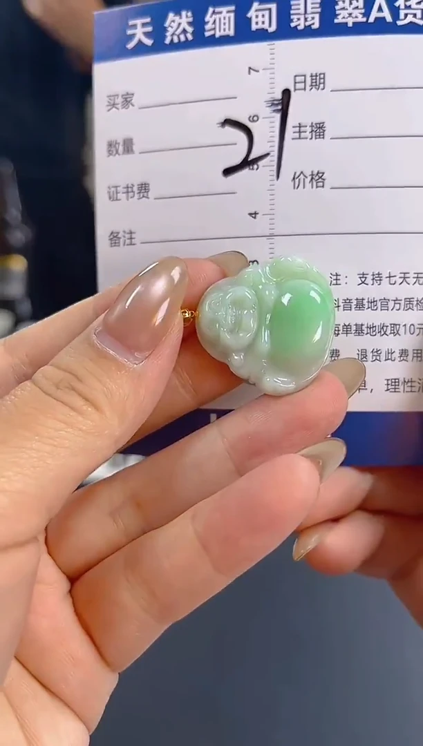 颈饰18K金镶嵌翡翠纯天然缅甸翡翠A货