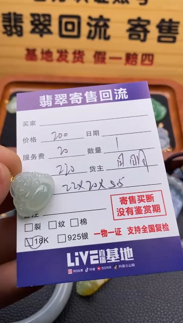 翡翠18K金镶嵌颈饰21015413