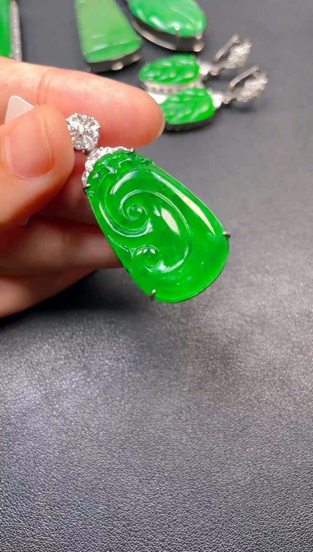 银S925镶嵌挂件翡翠dz1