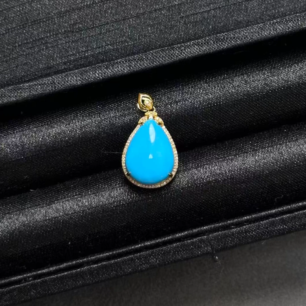 【米迦珠宝】18K金天然美松水滴吊坠