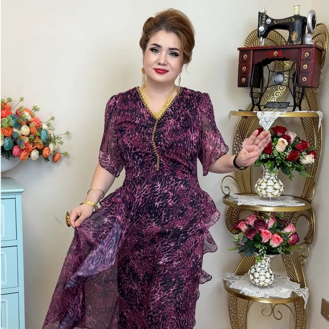 MAYEIL/迈艺丽（853）夏季时尚轻奢收腰气质豹纹连衣裙