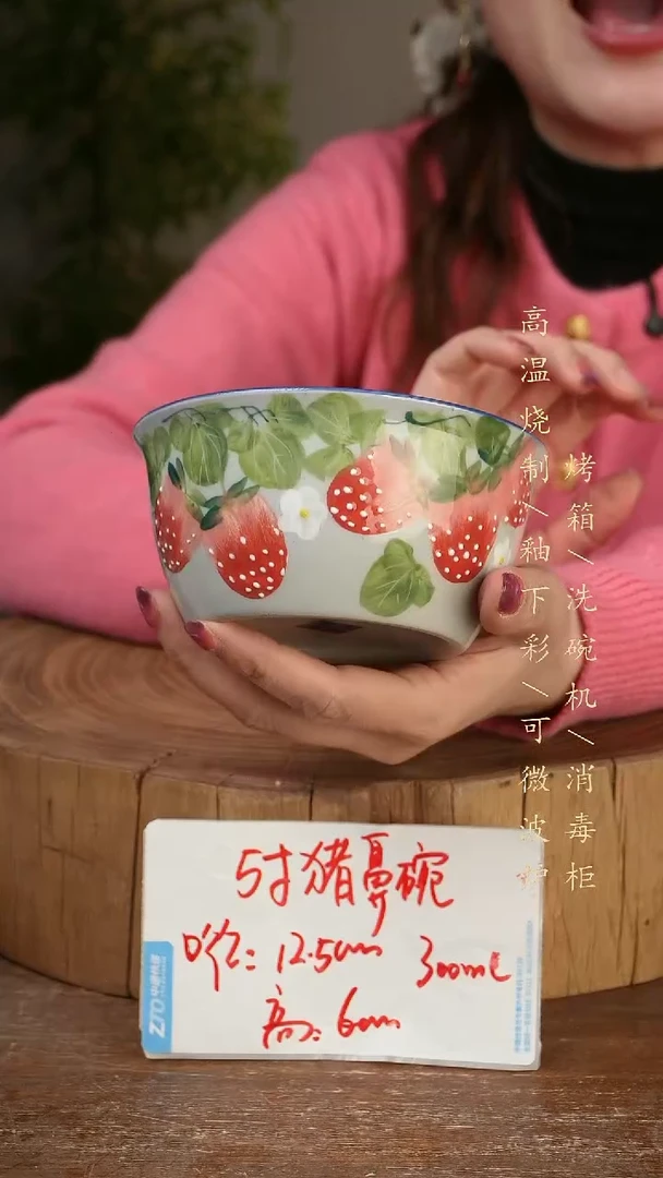 碗瓷景德镇手工手绘高温瓷釉下彩