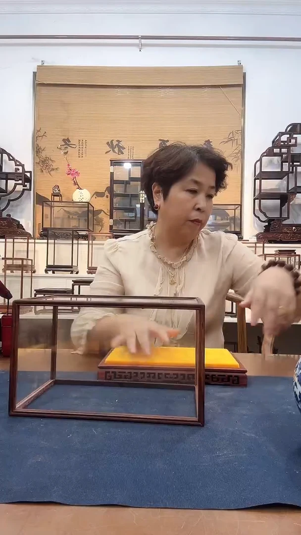 红酸枝木类木头款玻璃罩145