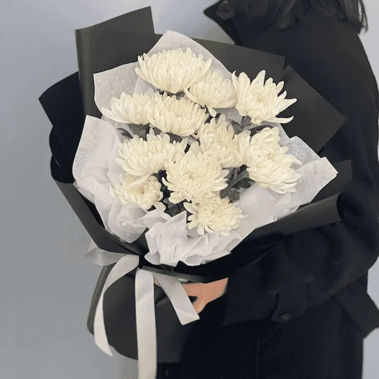 黄白菊花混搭花束全国鲜花同城配送纪念鲜花附近花店送花上门