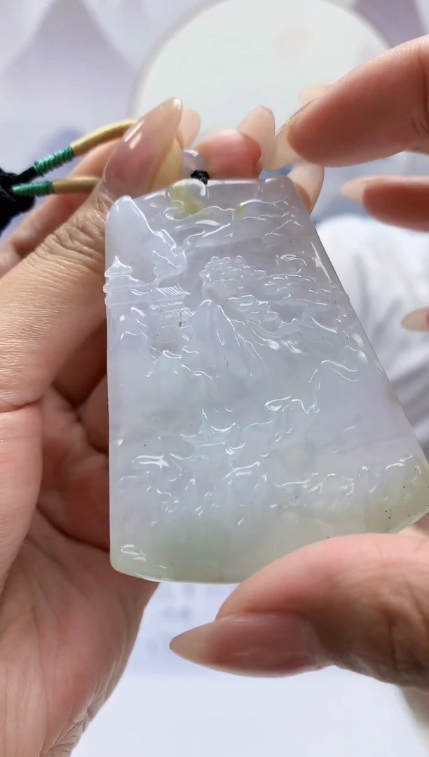 【闪购商品】定制翡翠未镶嵌4868MM-毛货挂件125