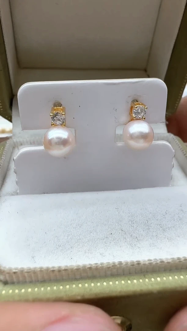 【闪购商品】海水珍珠耳饰银S925镶嵌非基地发货不带证书