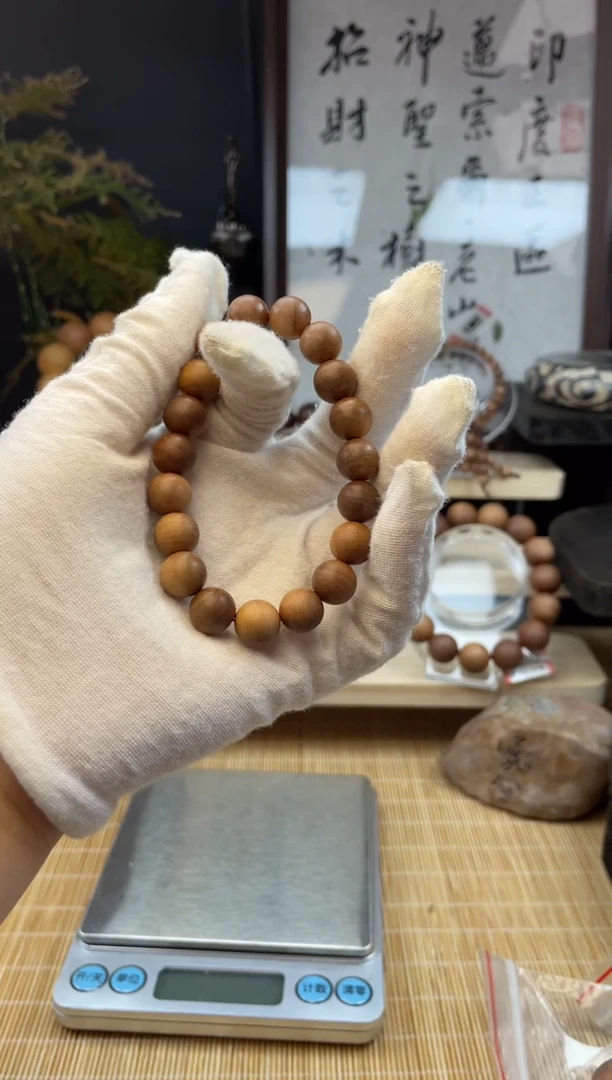 手串/手链檀香木印度正区老山檀香10mm横纹圆珠单圈