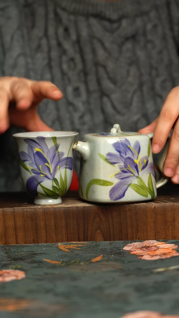 杯釉下彩手工手绘同款陶器