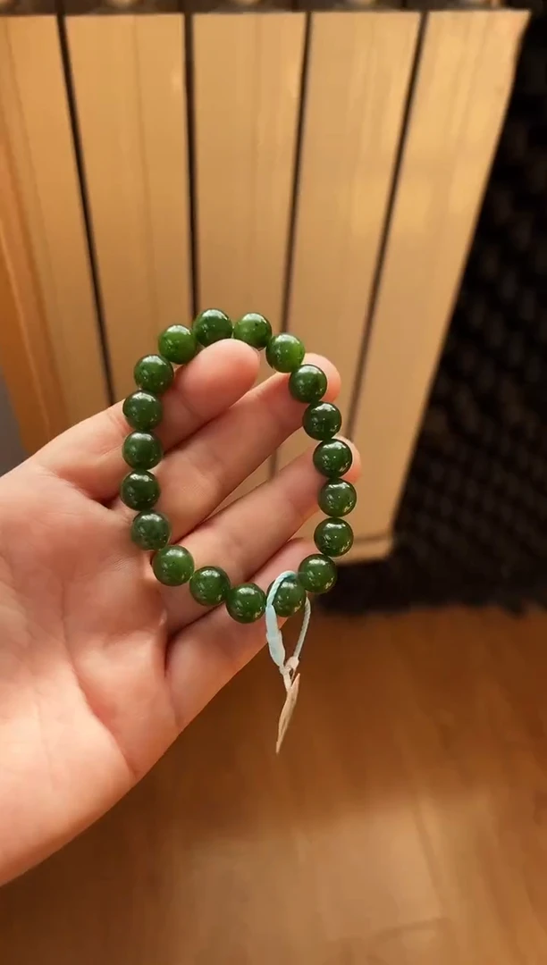 未镶嵌手串和田玉木孜塔格碧玉手串卡10