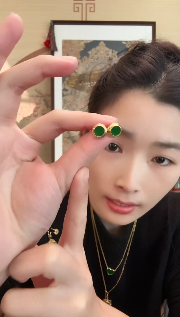 颈饰银S925镶嵌翡翠耳饰