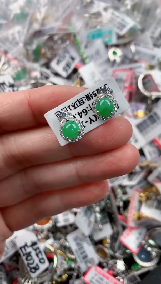 银S925镶嵌戒指翡翠1313--5