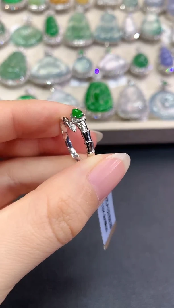 【闪购商品】翡翠戒指18K金镶嵌C6  多样性一件发货