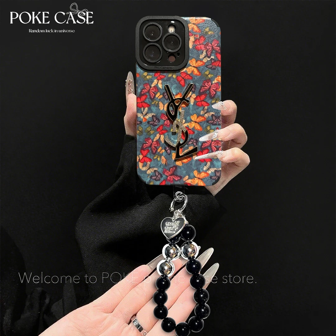 复古瞳眼英文蝴蝶适用iPhone16苹果13透明手机壳17promax全包防摔