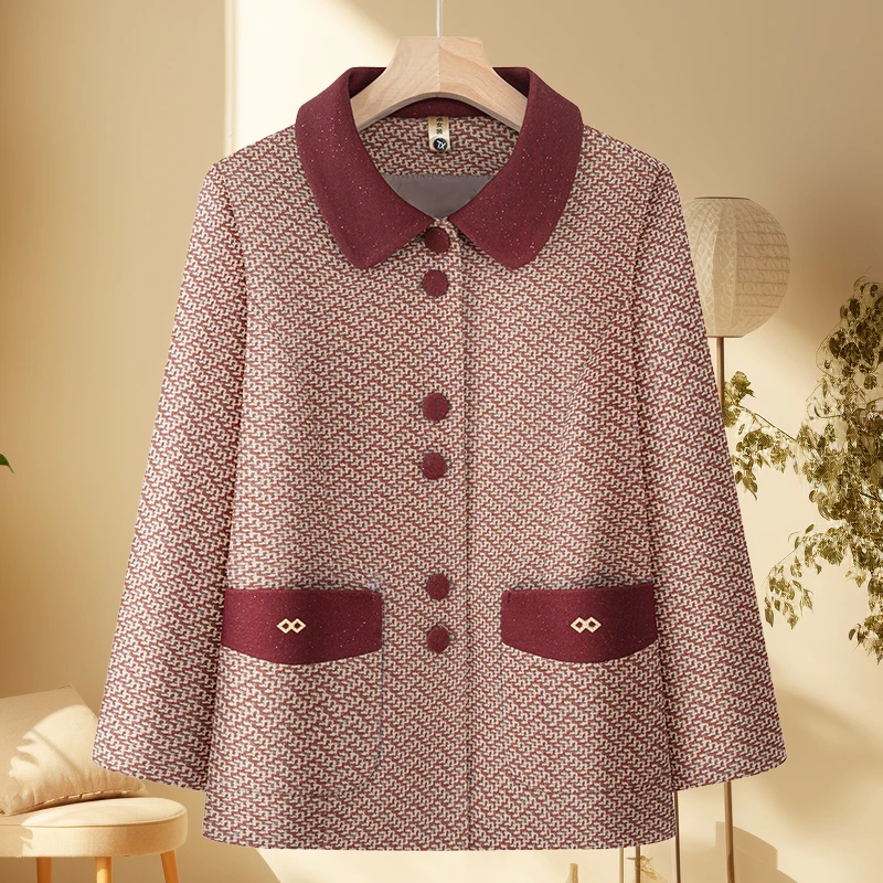 春秋季中老年妈妈女装外套奶奶春秋装新款老人衣服老太太休闲洋气