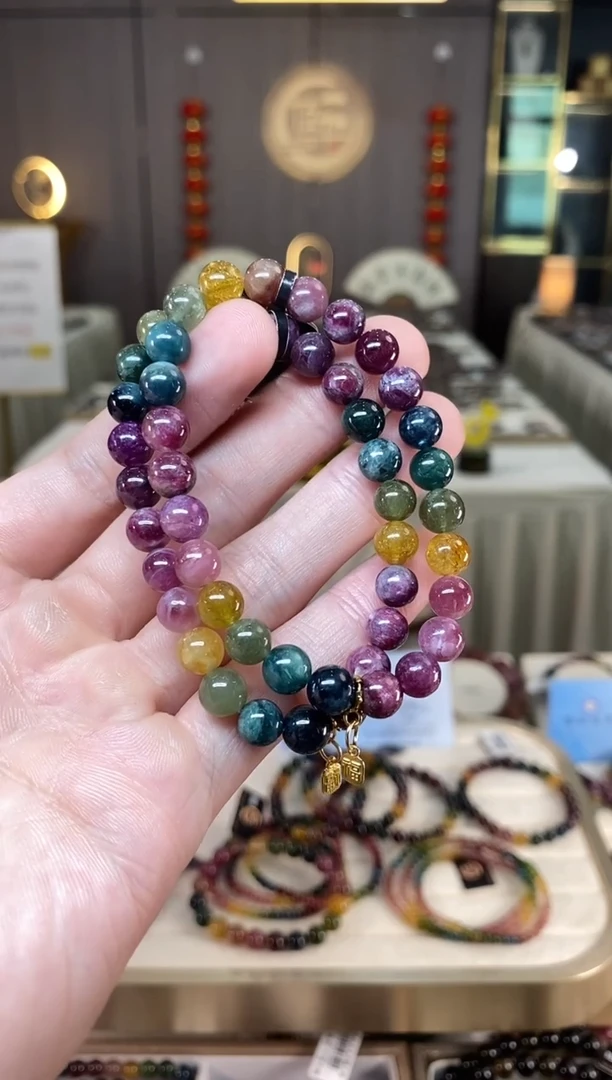 未镶嵌老矿碧玺单圈手串7mm+碧玺多样性发货一条xion