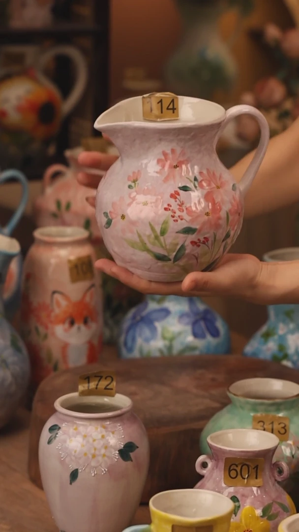 陶瓷114景德镇设计师手作花器摆件侘寂风