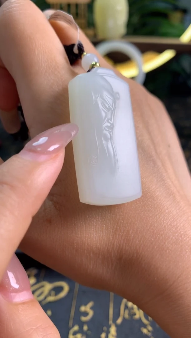 和田玉未镶嵌颈饰博古玉石新疆和田玉-关公