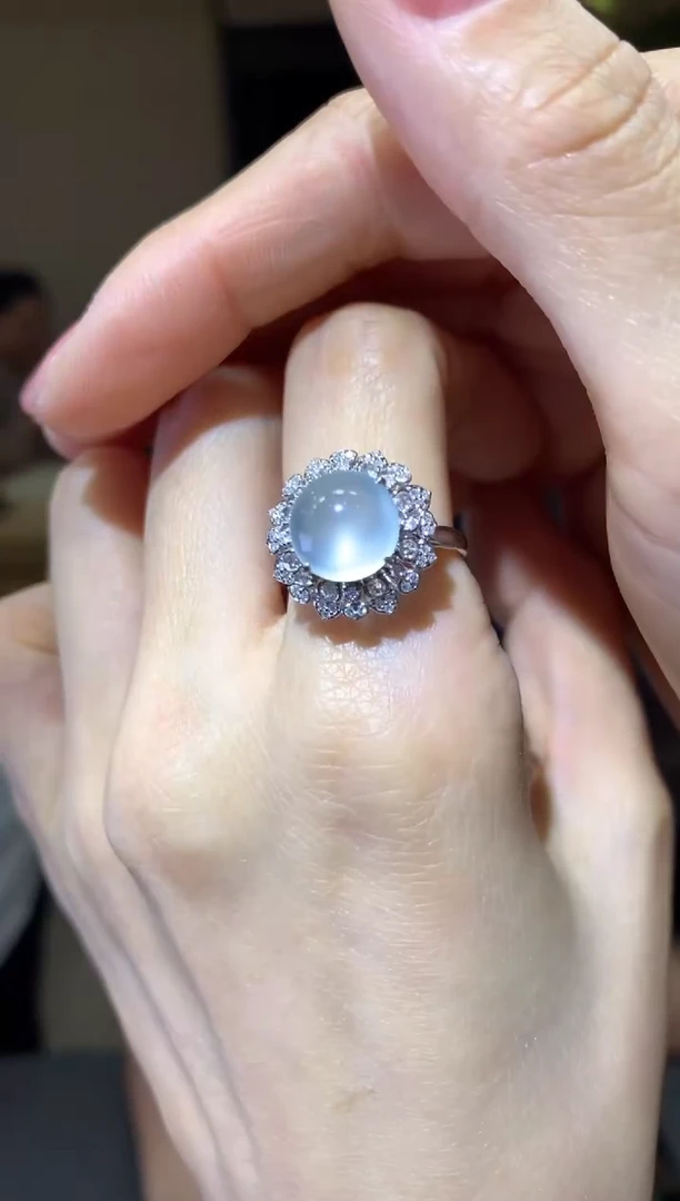 18K金镶嵌戒指翡翠|不退不换1