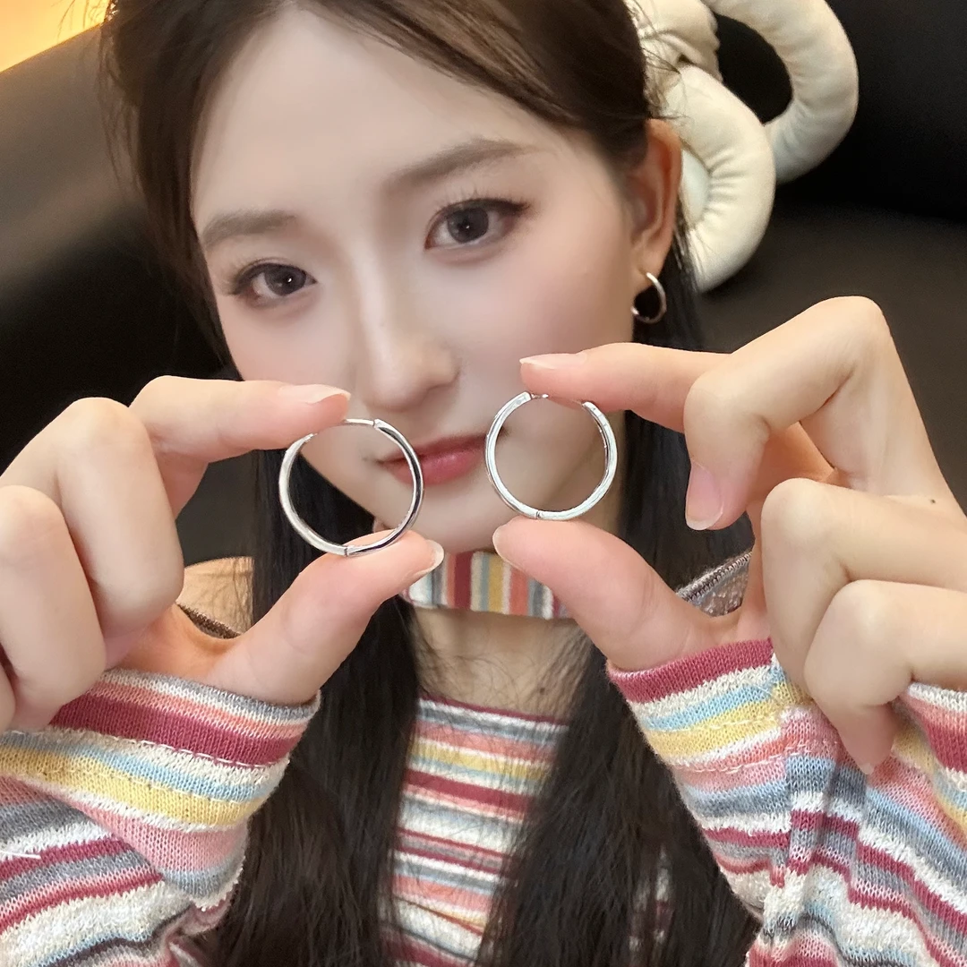 铜合金耳饰 知性小素圈耳扣ins韩版气质冷淡风耳饰简单百搭圈圈