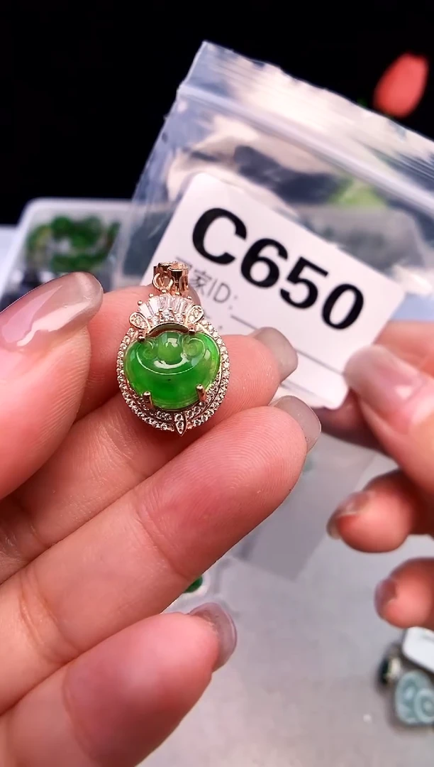 吊坠(不含链)银S925镶嵌翡翠1