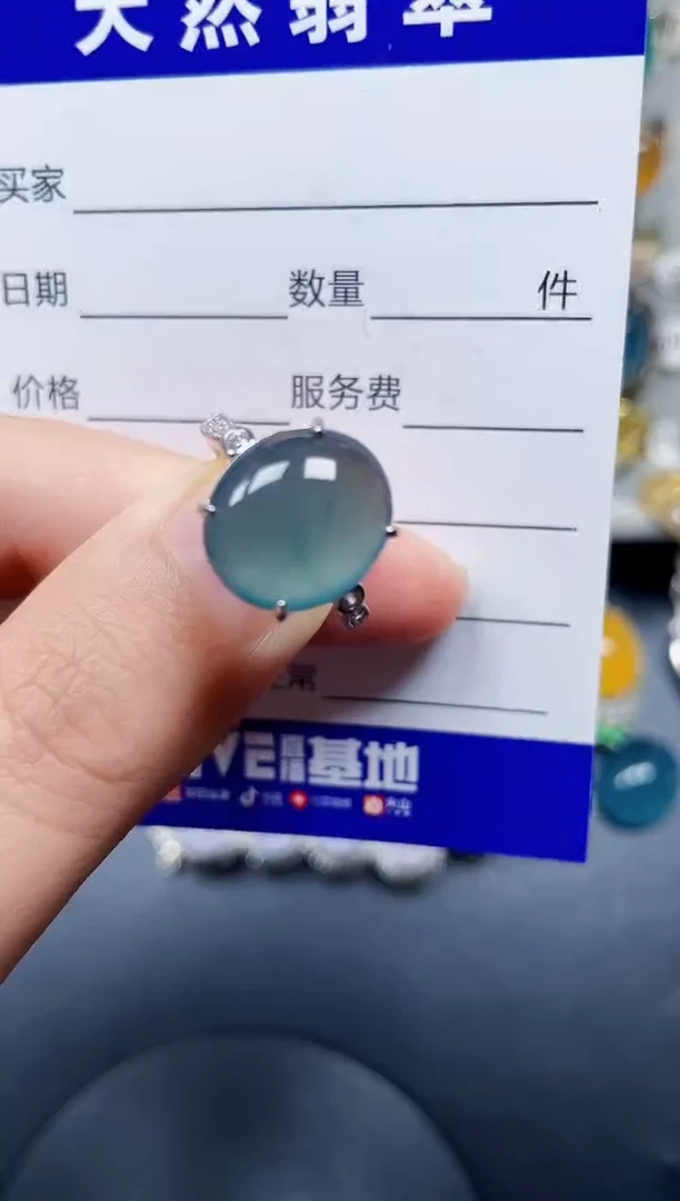 银S925镶嵌戒指翡翠33