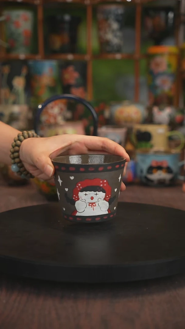 紫砂油画手绘釉下彩