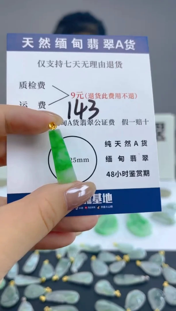 颈饰18K金镶嵌翡翠天然A货翡翠