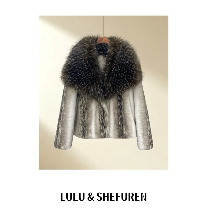 【精品妈妈】2025新款【雪貂冬狐】大毛领女装外套