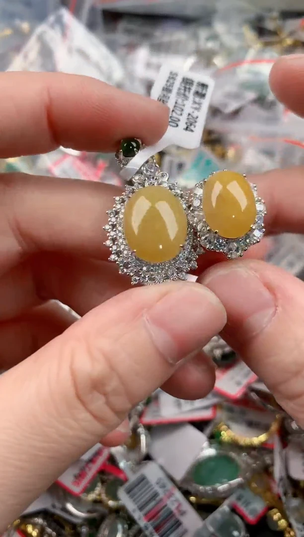 银S925镶嵌戒指翡翠101010----5