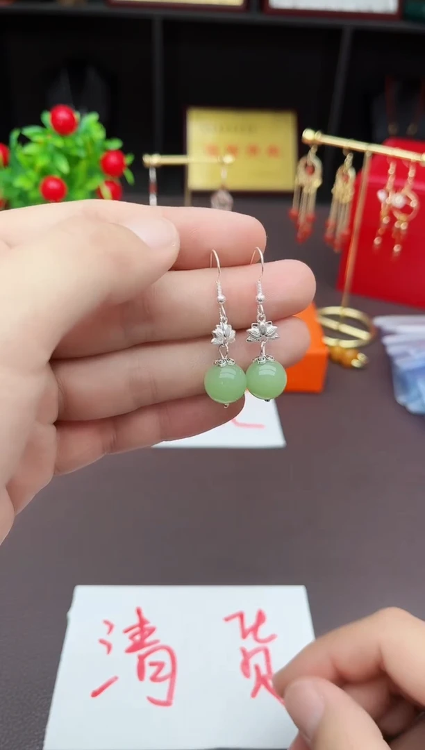 【闪购商品】玛瑙/玉髓耳钉银S925镶嵌427000