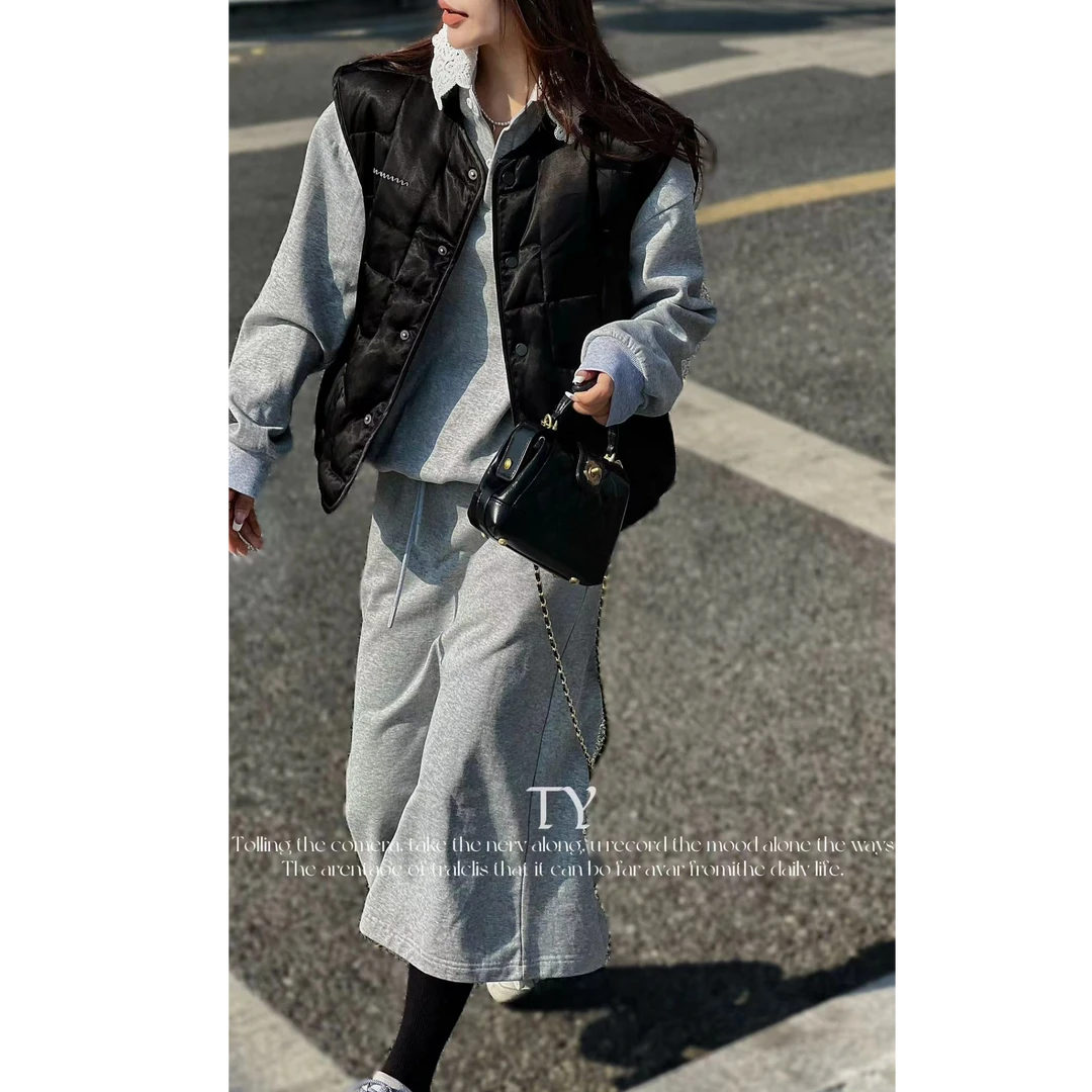 【no退no换 谨慎下单】波浪刺绣无袖羽绒马甲 DY6116