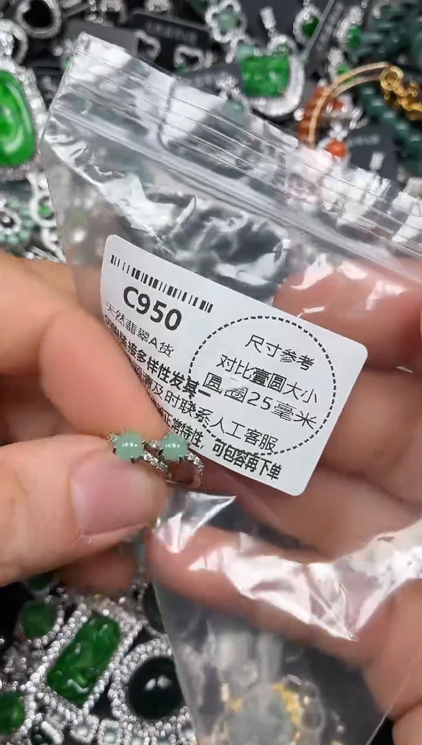 颈饰未镶嵌翡翠C950耳扣