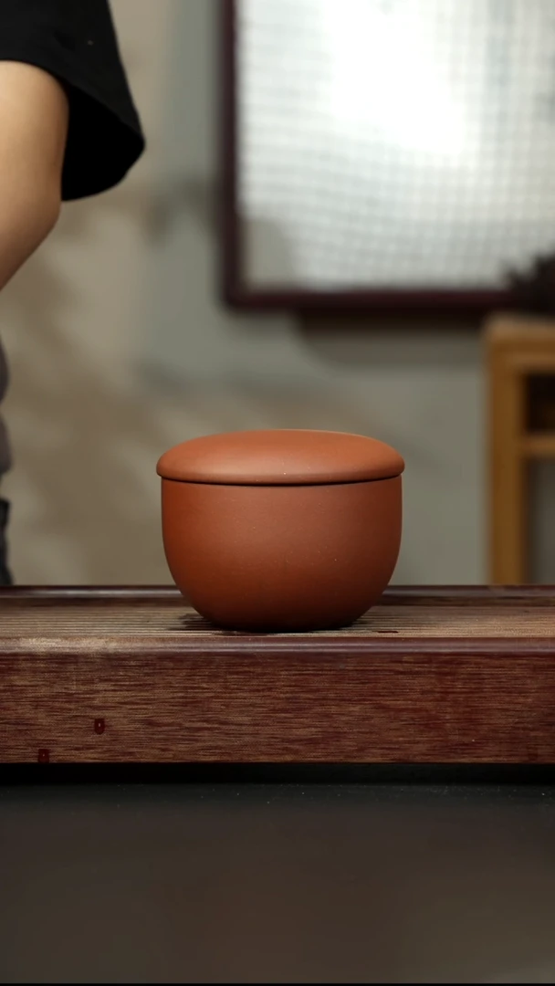 紫砂茶杯底槽清橡果醒茶罐