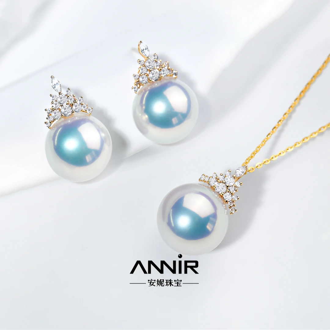 “特级冰萃”大龙珠吊坠耳（赠耳钉）18K金11-14mm 1977H00DY