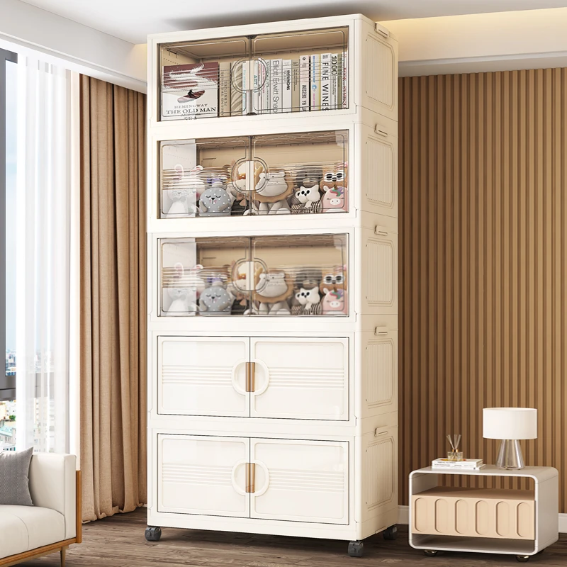 【83宽度】居家好物家用大容量可折叠免打孔杂物玩具衣柜 HZ