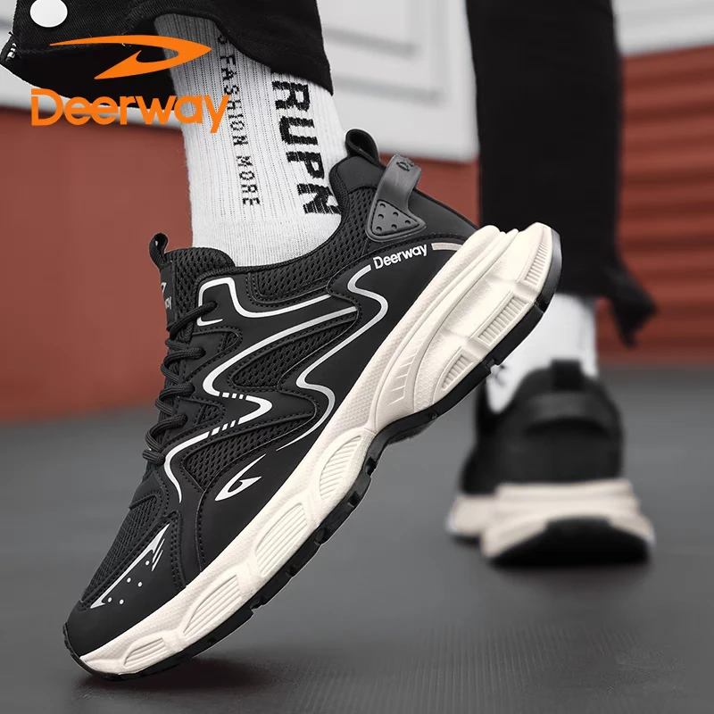 Deerway/德尔惠男鞋夏季复古减震跑步运动青少年老爹登山休闲鞋