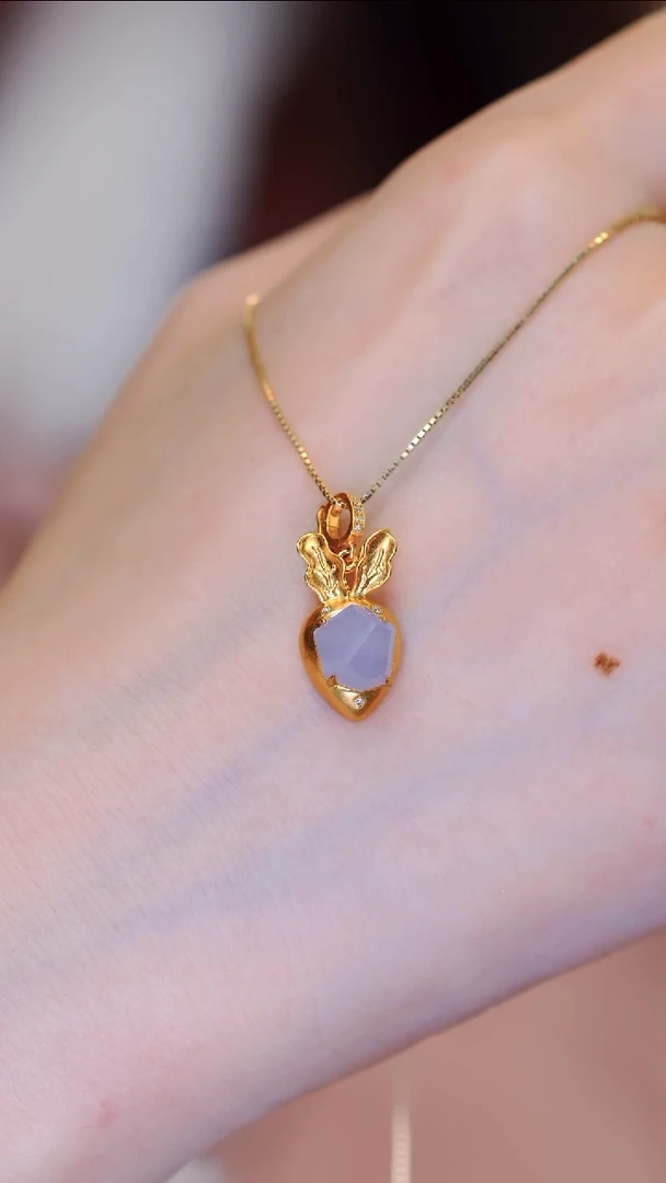 吊坠(不含链)18K金镶嵌翡翠39