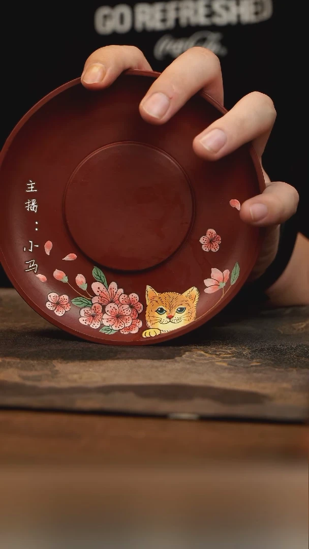 茶壶紫砂小猫  壶垫