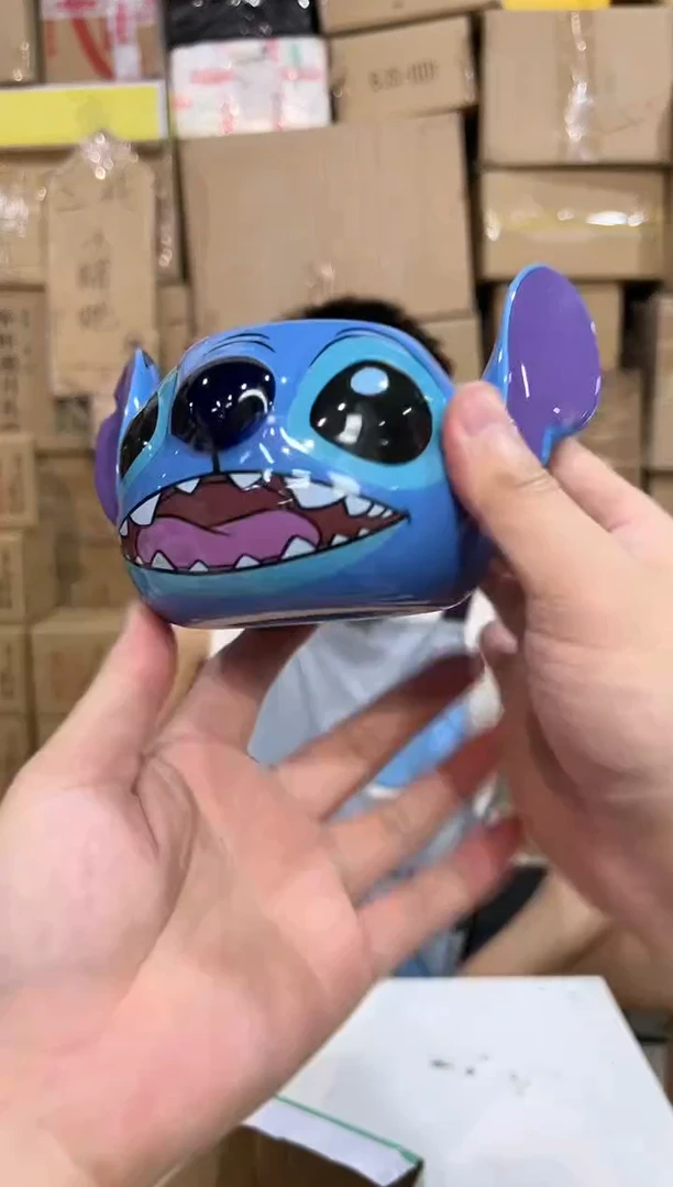 瓷片原盒小号史迪仔头杯 微瑕