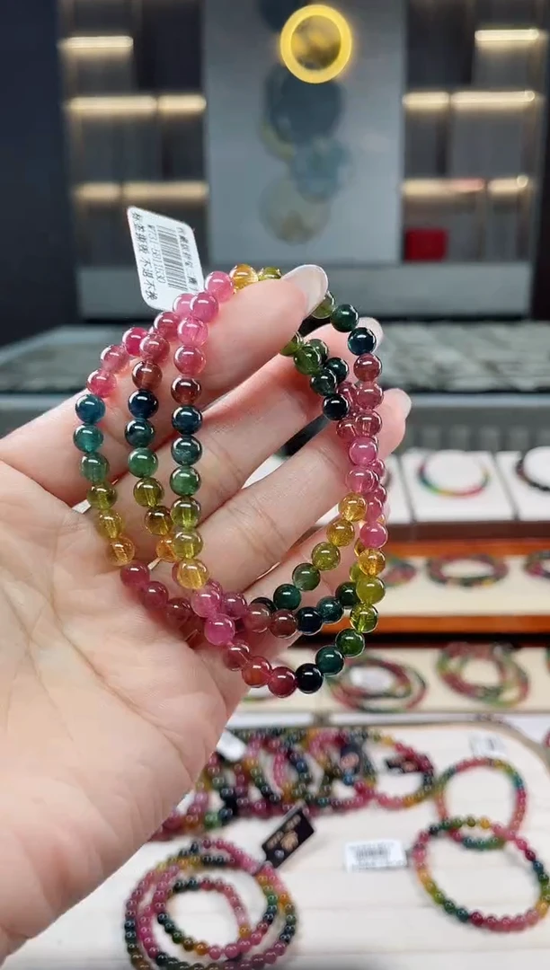 未镶嵌老矿碧玺三圈手串5mm+碧玺（多样性发一条）T