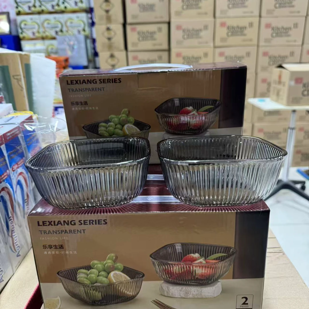 玻璃果盘两件套简约日常家用