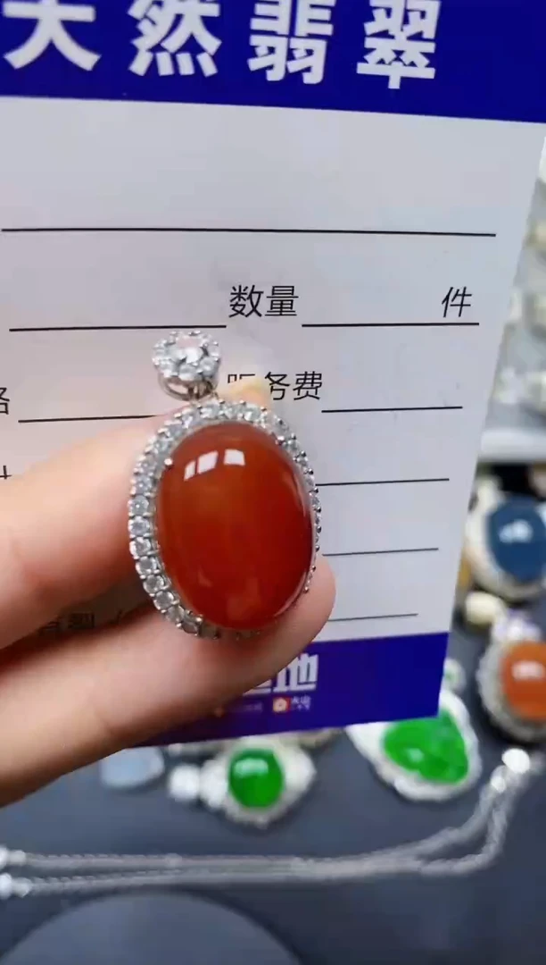 玛瑙/玉髓颈饰银S925镶嵌0048