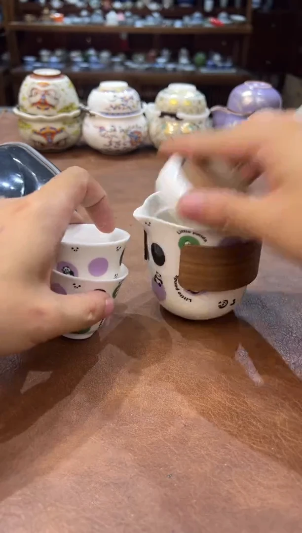 真的很便宜超好看会开片的旅行茶具