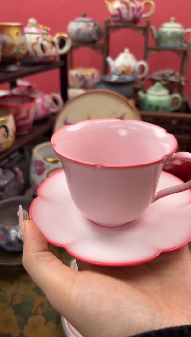 【闪购商品】故龙窑水粉猪油冻咖啡套杯