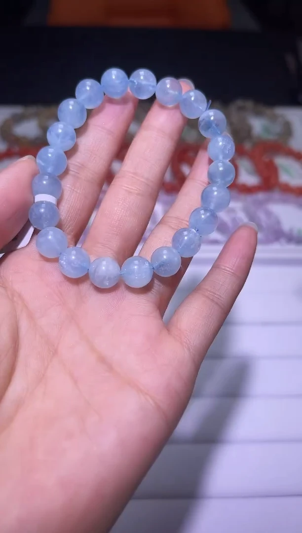 1海蓝宝石（处理）J006-9mm海蓝宝单圈-多样性发其一