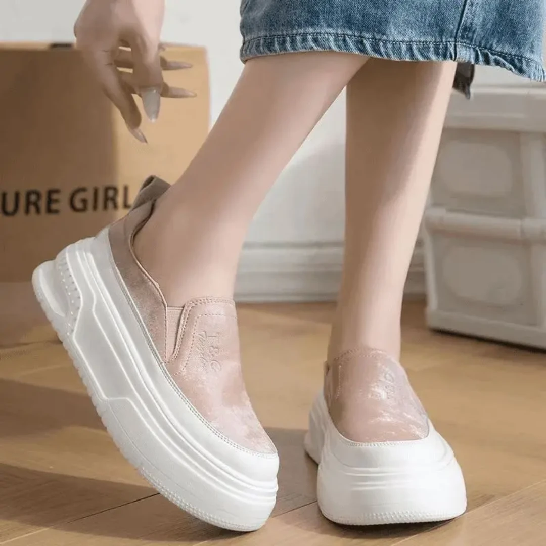 【清明上河图】时尚休闲厚底板鞋女2025新款经典秀气百搭 2388