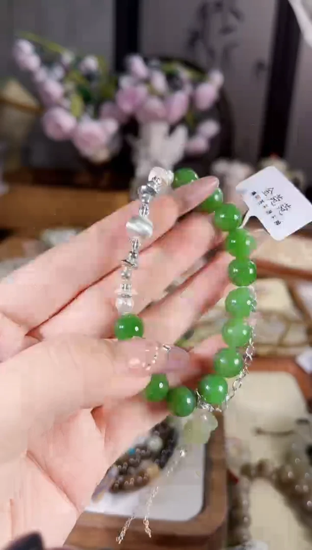 银S925镶嵌手链和田玉多样性发货其一孤品默认微瑕